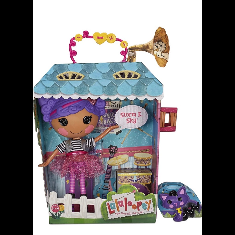 Lalaloopsy Doll- Storm E. Sky & Cool Cat,13" Rocker Musician Doll w/ Purple Hair